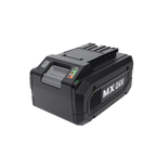 Black battery pack with 'MX 24V' branding on a white background