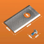 Metal bracket with dimensions on an orange background