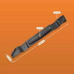 Black strap with measurements on an orange background