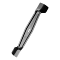 Metal tool with a black handle on a white background