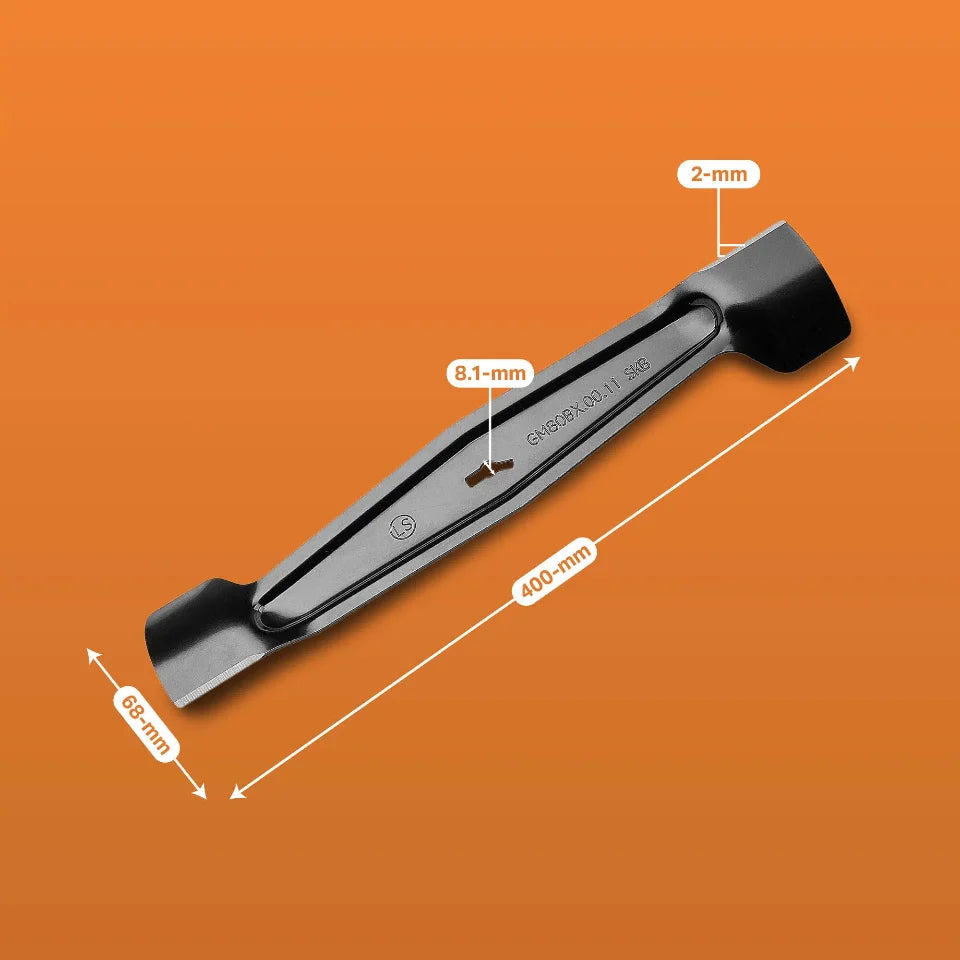 Black tool with measurements on an orange background