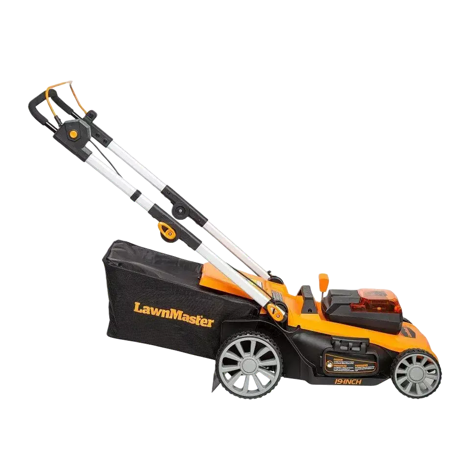LawnMaster lawn mower on a white background