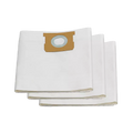 Set of white vacuum bags with a gold and brown label on a white background
