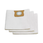 Set of white vacuum bags with a gold and brown label on a white background