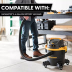 Vacmaster wet/dry vacuum with a person in a workshop setting