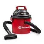 Red and black Vacmaster vacuum cleaner on a white background